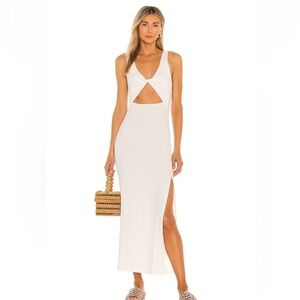 l*space Cream Twist-Front Sleeveless Maxi Dress